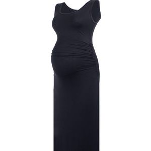 Black maternity maxi-dress